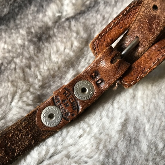 Genuine Leather Floral Stamped Belt - Picture 3 of 5
